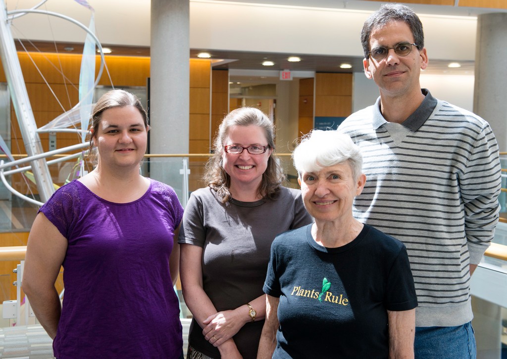 MU post doc Amanda Durkbak, Bond LSC researcher Paula McSteen, research specialist Sharon Pike and Bond LSC researcher Walter Gassmann 