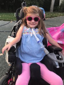 Despite requiring mechanical ventilation and around-the-clock care, Catherine attends school, enjoys family outings and participates in activities as much as possible.